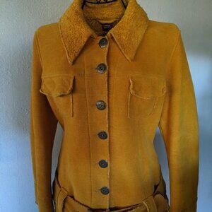 MISS SIXTY ITALY Yellow Cotton Jacket sz M Belted